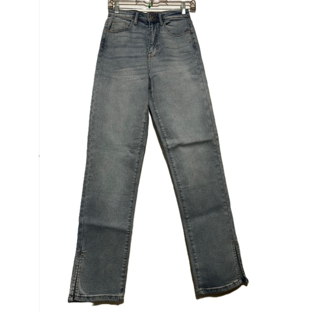 Guess Womens Straight Leg Jeans Blue High Waisted Ankle Side Slit Size 29
